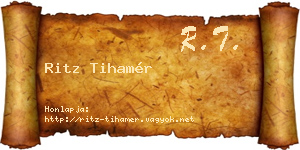 Ritz Tihamér névjegykártya